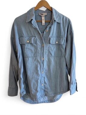 Beach Riot Light Blue Denim Button-Down Shirt